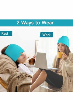 Excefore Migraine Ice Head Wrap, Form Fitting Gel Headache Relief Hat, Cold Therapy Cap Pack Mask, Compress for Tension, Sinus Stress, Blue  - Image 2
