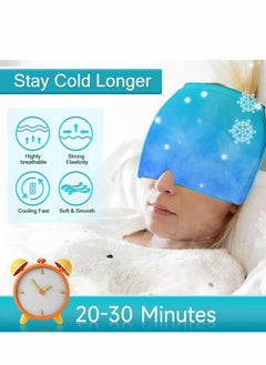 Excefore Migraine Ice Head Wrap, Form Fitting Gel Headache Relief Hat, Cold Therapy Cap Pack Mask, Compress for Tension, Sinus Stress, Blue  - Image 5
