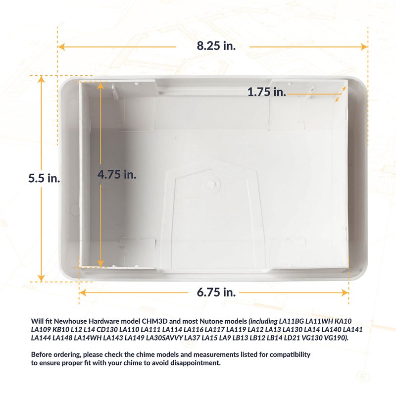 Newhouse Hardware CHM3DCOVER Door Chime Cover Only, Fits Most Nutone Models, White - Image 2