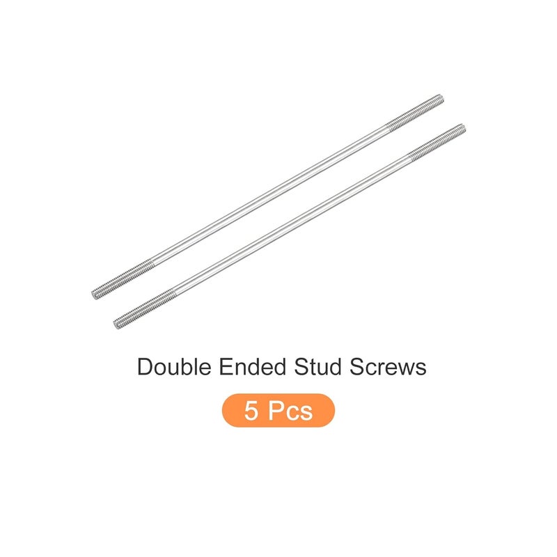 METALLIXITY Double Ended Stud Screws (M6 Thread 160mm Length) 5pcs, 304 Stainless Steel Dual Threaded Rod Bolts - for House Maintenance - Image 5