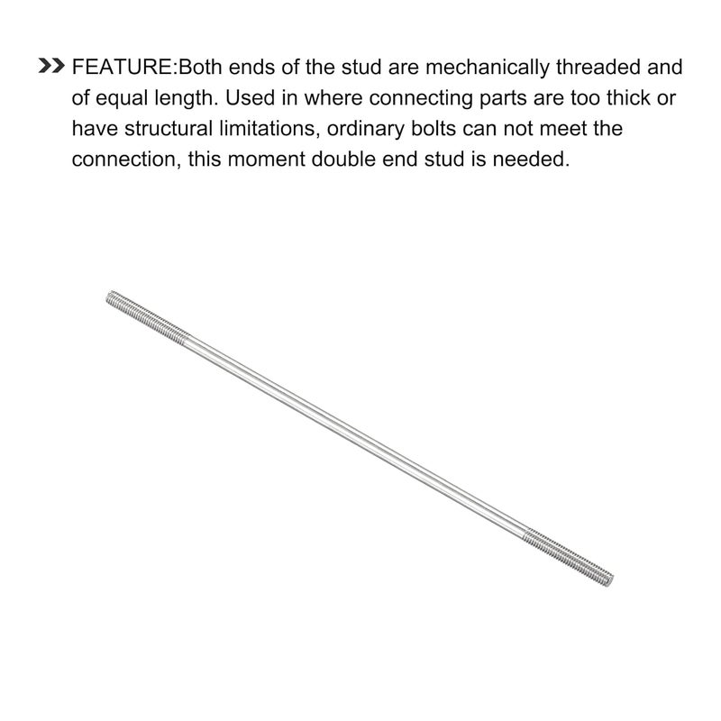METALLIXITY Double Ended Stud Screws (M6 Thread 160mm Length) 5pcs, 304 Stainless Steel Dual Threaded Rod Bolts - for House Maintenance - Image 4