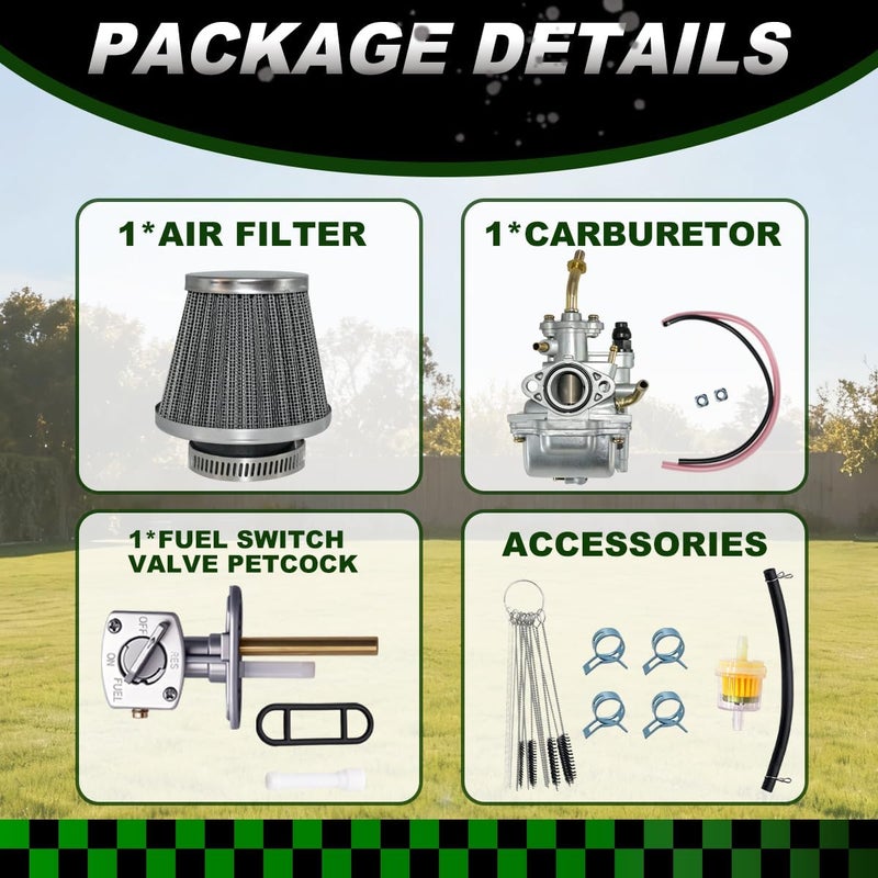 Rebuiman Carburetor for Yamaha TTR 90 TTR90 TTR90E with Fuel Switch Valve Petcock - Image 5