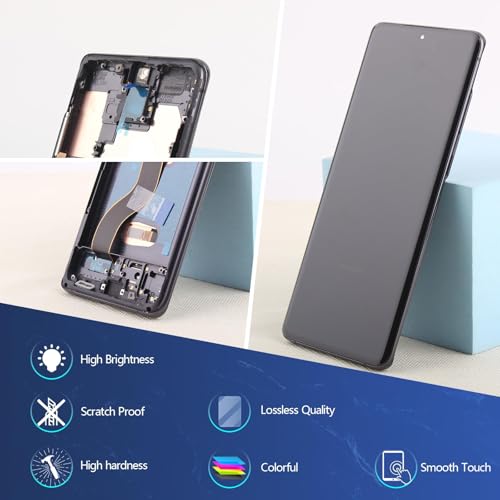 YWLRONG OLED for Samsung Galaxy S20 Ultra 5G Screen Replacement for Samsung S20 Ultra 5G G988 G988U G988U1 G9880 LCD Display Touch Screen Digitizer Assembly with Tools (Support Fingerprint ,Black Frame) - Image 4