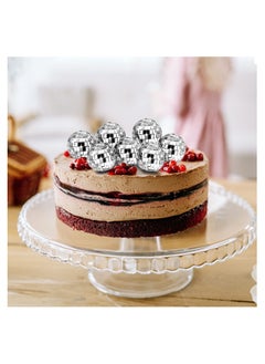 SYOSI 24 Pcs Disco Cupcake Accents, 70s Party Cake Toppers Shimmering Cupcake Embellishments Mirror Ball Dessert Toppers Disco Ball Table Centerpiece Decor for 70s Disco Themed Dance Party Supplies(2.7CM)  - Image 2