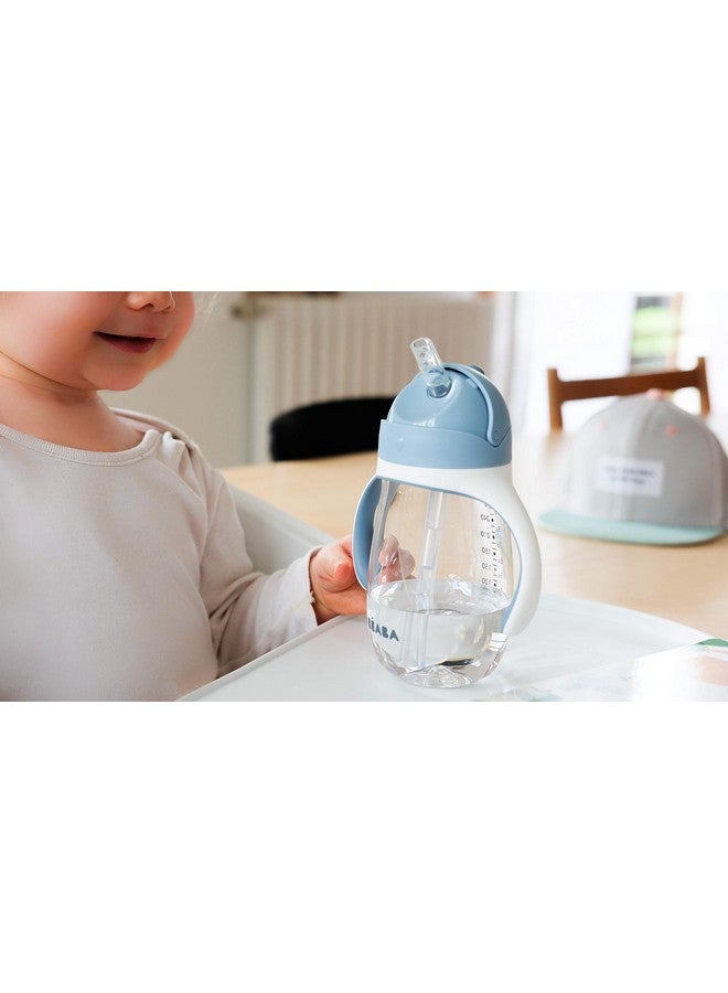 BEABA Straw Sippy Cup, Toddler Baby Straw Cup with Removable Handles, Leak and Spill Proof, BPA Phthalate Free, 8+ months, 10 oz, (Rain) - Image 4