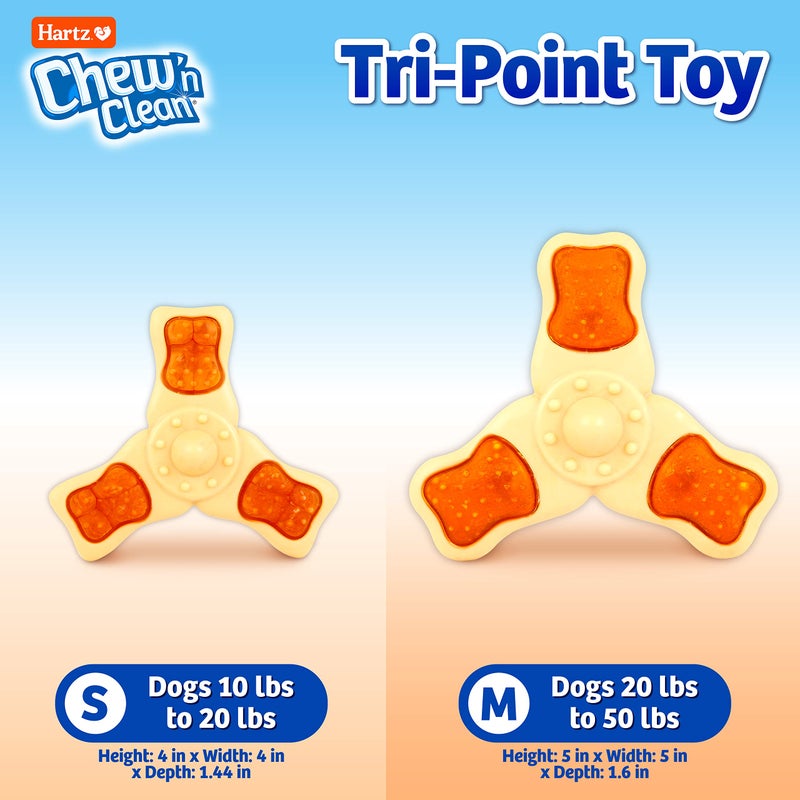 Hartz Chew â€˜n Clean Chew Toy and Treat in One Chicken Flavored Tri-Point Dog Toy, Small - Image 3