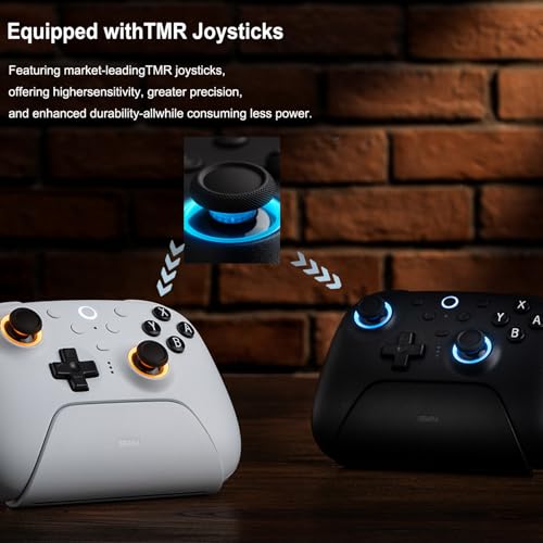 8BitDo Ultimate 2 Bluetooth Controller for SwitchSwitch 2 Windows PC Switch Pro Controller with TMR Joysticks Switchable Hall EffectTactile Triggers Vibration and Motion Control White - Image 3