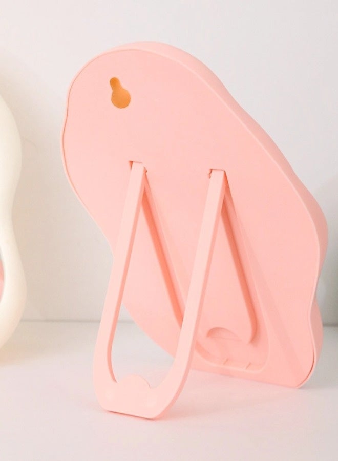 شيبشيب مرآة مكياج سحابية، مرآة غير منتظمة مع خطافات حائط وحامل، مرآة زينة فريدة بنمط كريمي لغرفة النوم، غرفة المعيشة أو كقطعة ديكور مكتبي فنية - Image 5