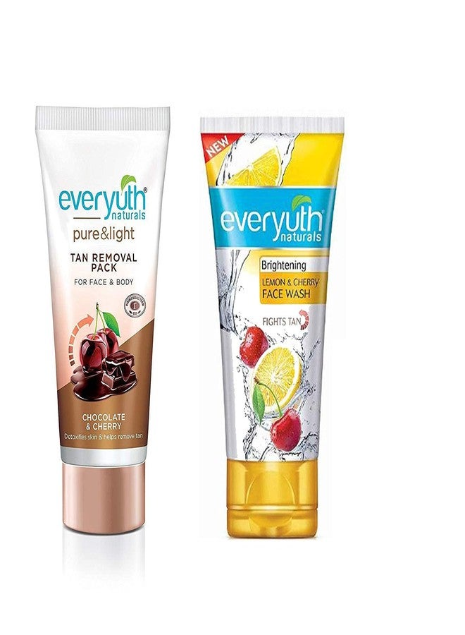 قناع الوجه إيفريوث بالشوكولاتة والكرز 50 جم وغسول الوجه بالليمون والكرز 50 جم، عبوة كومبو