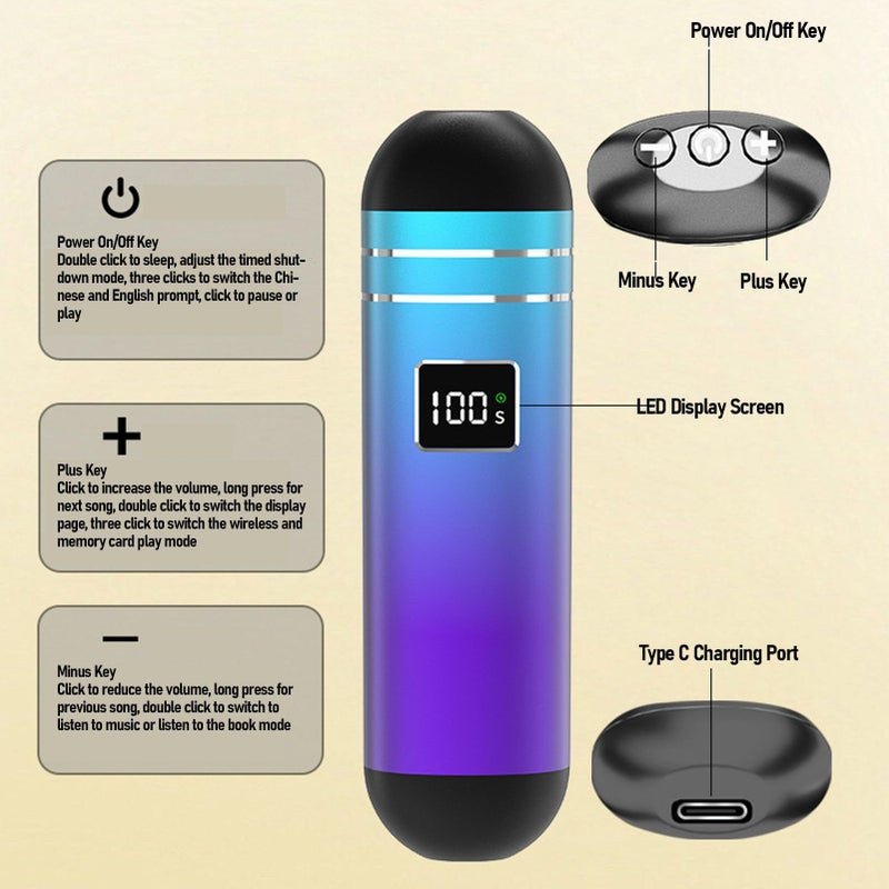 Bone Conduction Sleep Speaker Under Pillow Speaker 32GB Memory BT 5.3 400mAh Battery Wireless Night Sleeping - Image 3