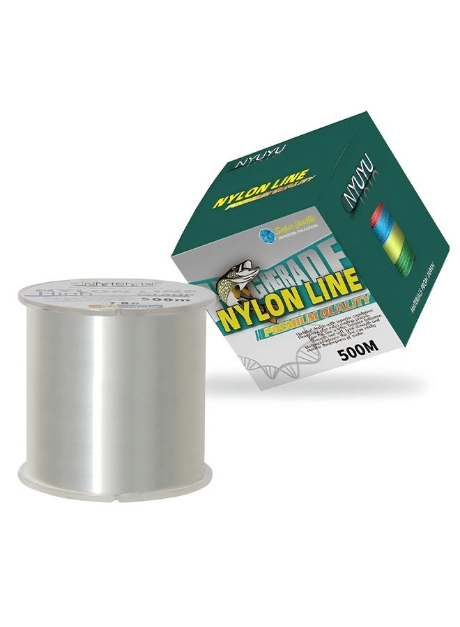 NYLON LINE 500M Nylon String Fishing Line, Clear Fluorocarbon Strong Monofilament Wire Flexible Wear-Resistant Super Pulling Force, Clear Fishing Line for Hanging Decorations and Crafts - 4.0 Line Number - Image 1