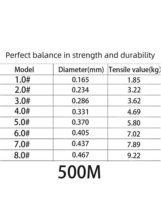 NYLON LINE 500M Nylon String Fishing Line, Clear Fluorocarbon Strong Monofilament Wire Flexible Wear-Resistant Super Pulling Force, Clear Fishing Line for Hanging Decorations and Crafts - 4.0 Line Number - Image 2