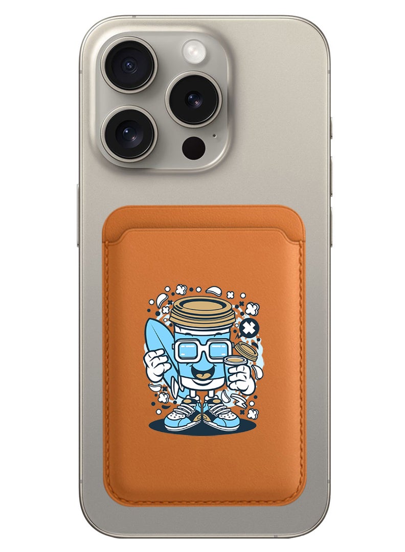 Theodor Magnetic Wallet, Compatible with MagSafe Wallet, for iPhone Wallet, for iPhone 16/15/14/13/12 Series, Not for iPhone 13/12 mini, 3 Card Holder, Vegan Leather, Brown - Coffee can - Image 1