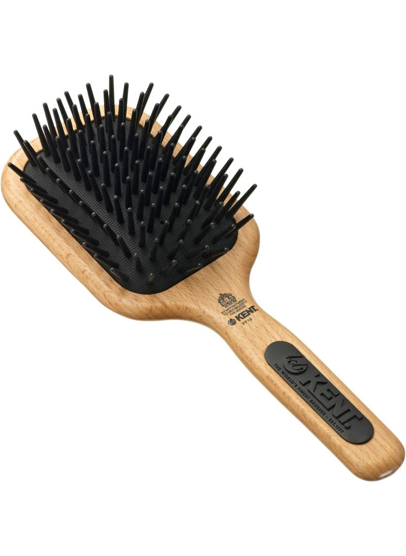 KENT PF19 Maxi Phine De-tangling Beechwood Cushion Paddle Brush Scalp Massager and Detangle Brush - Image 1