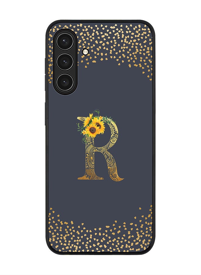 Stylizedd For Samsung Galaxy A26 5G Case,Slim fit Camera Protection, Shockproof Thin Phone cover  - Custom Floral Monogram - R  (Grey ) - Image 1