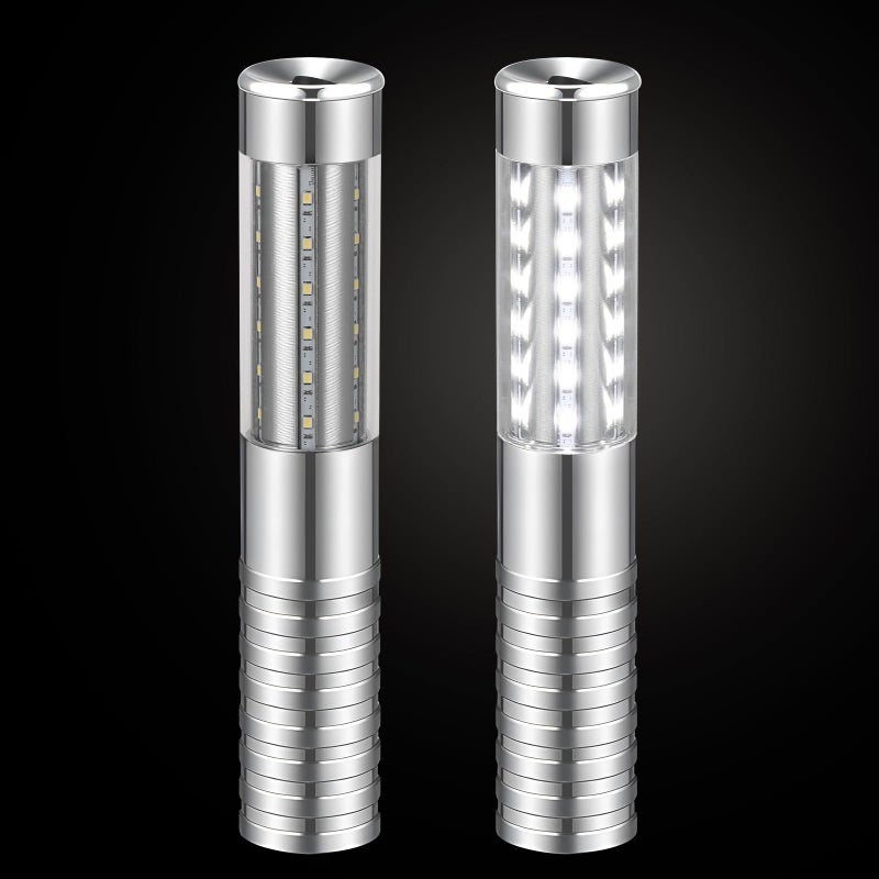 TTLYUGN 2 Pieces LED Strobe Baton Light Rechargeable Bottle Service Sparklers Stick Reusable Champagne Bottle Handheld LED for Club Stage Nightclub Party Concert Event Bar Outdoor - Silver - Image 1