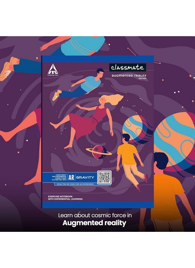 classmate Classmate Augmented Reality Notebooks - 140 Pages | Pack of 3 Long Size Ruled Notebooks for School Students | Immersive AR Learning Experience | 29.7cm x 21.0cm | Single Line AR Notebook  - Image 4