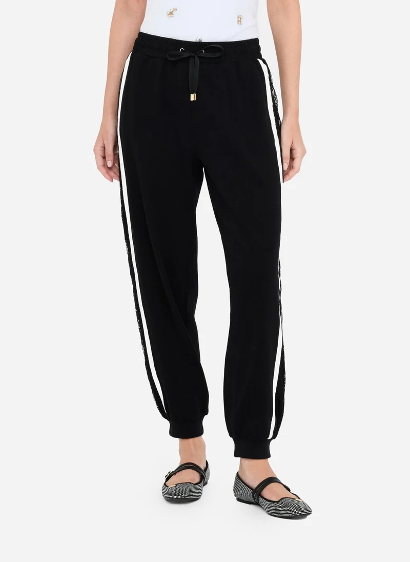 Liu Jo Plush jogging trousers with lace