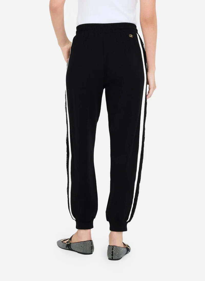 Liu Jo Plush jogging trousers with lace