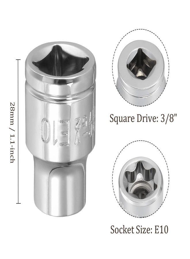 Kozelo External Torx Shallow Socket - [3/8 Inch x E10] Square Drive for Car Mechanical Equipment Repair Use, CR-V Steel Metric Sizes - Image 3