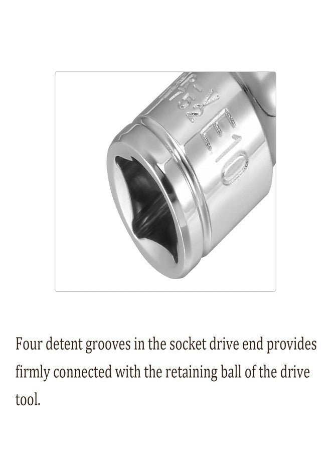 Kozelo External Torx Shallow Socket - [3/8 Inch x E10] Square Drive for Car Mechanical Equipment Repair Use, CR-V Steel Metric Sizes - Image 2