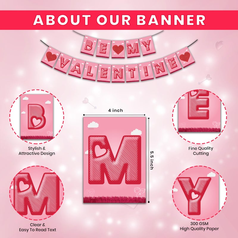 1iAM Valentine's Day Decoration Pack of 64 - 1pc Banner, 2pcs Heart Foil Balloons, 60pcs Balloons & 1pc Arch for Romantic Dinner, Surprise Party Decoration for Boyfriend, Girlfriend, Husband, Wife - Image 5