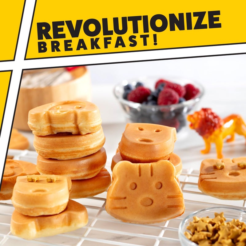CucinaPro Animal Mini Waffle Maker- Make 7 Different Shaped Pancakes- Includes a Cat Dog Reindeer & More- Electric Nonstick Waffler Iron, Pan Cake Cooker Baker w Recipe Guide, Fun Breakfast Gift for Kids Adults  - Image 5