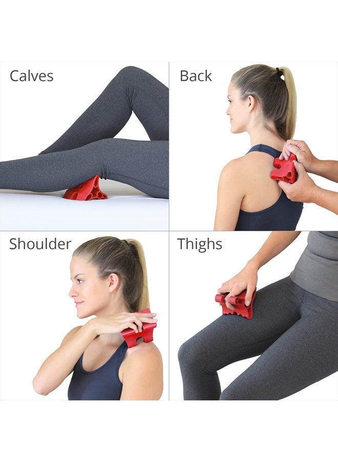 Body Back Davinci Tool (Red) -USA Made- Hard Rubber Neck Tension Relief & Pressure Point Massage Tool - Occipital Release Tool - Cervical Traction Device- Suboccipital Release Device - Neck Stretcher - Image 5