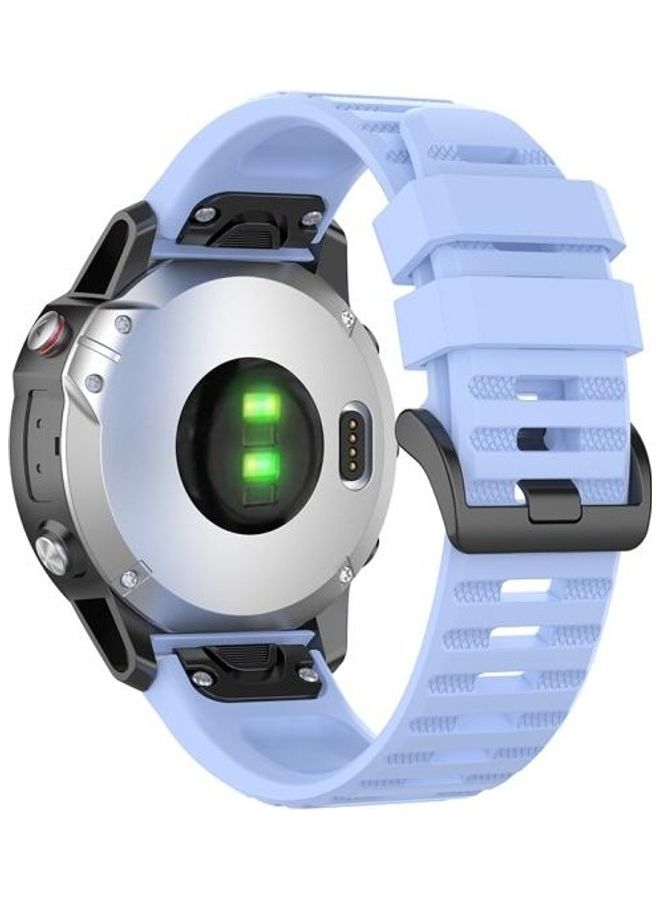 NIBEMINENT 22mm Quick Release Official Texture Wrist Strap Watchband with Metal Button For Garmin Fenix 6 Blue - Image 2