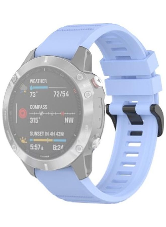 NIBEMINENT 22mm Quick Release Official Texture Wrist Strap Watchband with Metal Button For Garmin Fenix 6 Blue - Image 1