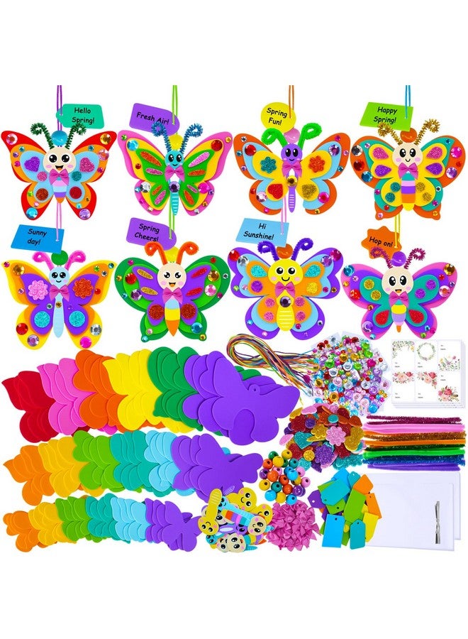 Winlyn 24 Sets Spring Butterfly Craft Kits DIY 3D Butterfly Ornaments Decorations Art Set Assorted Butterfly Foam Stickers Spring Arts and Crafts for Kids Party Favors Home Classroom Activities - Image 1