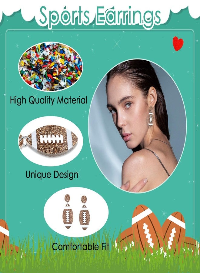 Smilelife Cute Football Earrings for Women Dangle Earrings Sporty Jewelry Gifts for Game Day Tailgating Football Themed Party Everyday Wear - Image 3
