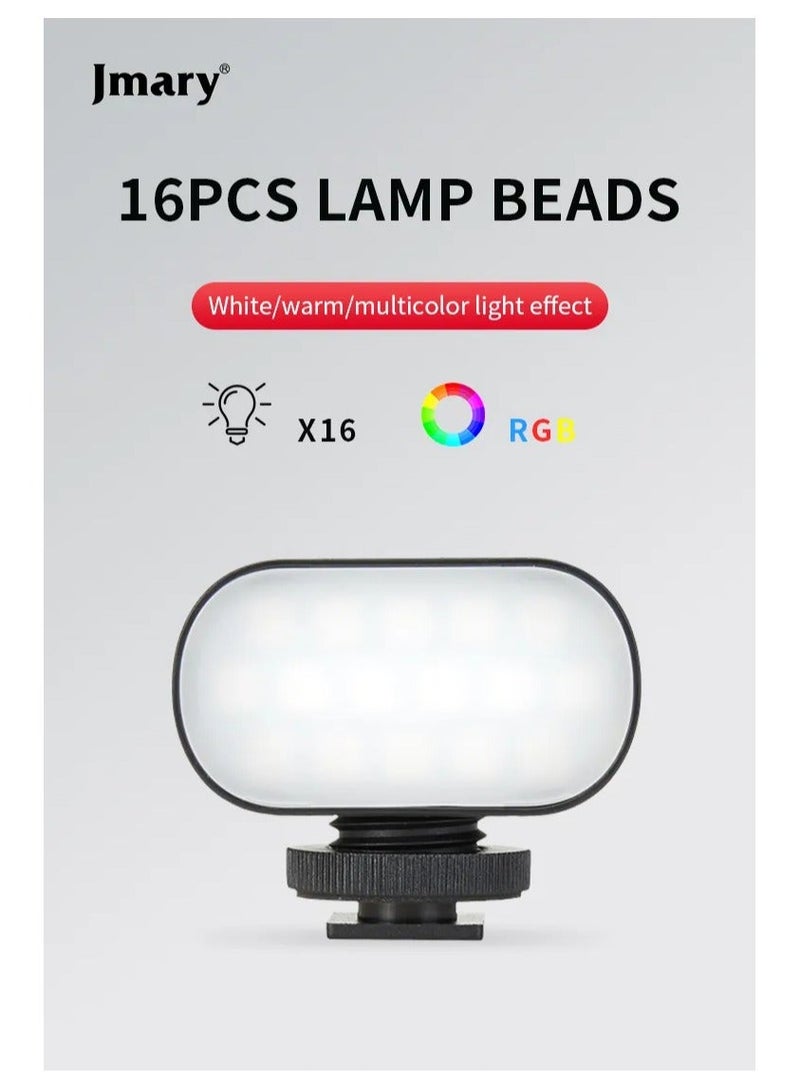 Jmary FM-16 RGB Mini Video Lights LED Camera 360° Full-Colour Portable Photography Lighting Rechargeable Dimmable Panel Lamp With Clip Mount - Image 2