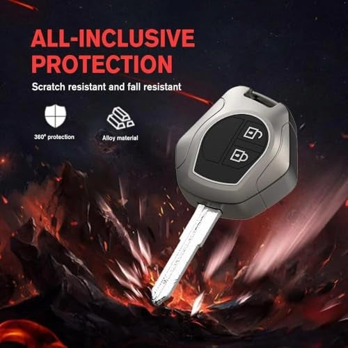 TechSrmaji Metal & Silicone Car Key Cover for Maruti Suzuki – Compatible with Swift, Baleno, Ertiga, XL6, Grand Vitara, Glanza, S-Presso – Stylish Key Fob Holder for Suzuki Keys – Pack of 1 - Image 5