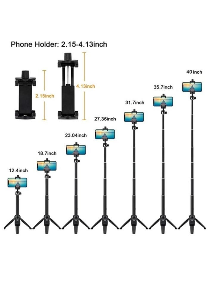 حامل ثلاثي القوائم K21 متكامل بلوتوث 4.0 سيلفي ستيك لاسلكي للهواتف الذكية باللون الأسود - Image 3