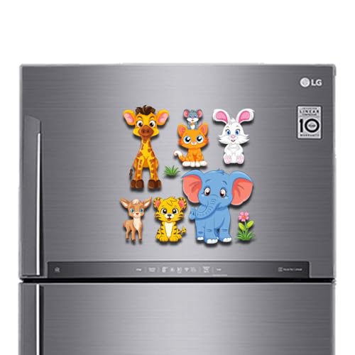 Haoser Fridge Magnet for Kids, Wooden Cute Animal Magnets for Baby | Refrigerator Magnets for Toddlers Educational Learning Toy Gift| Animal Fridge Magnets-Pack of 8(Return Gifts) - Image 2