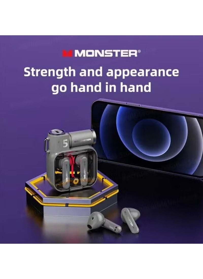 Monster - Monster XKT15 Wireless Bluetooth Earbuds Gaming Headphones Deep Bass Low Latency Game Headset with Built-in Microphone Noise Cancellation - Image 1