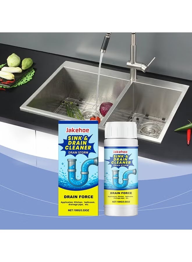 Jakehoe Sink & Drain Cleaner, Pipe Dredging Agent, Sewer Deodoriser Pipe Unblocker, Drain Clog Remover And Cleaner, Toilet, Kitchen, Bathroom Drain Cleaning Agent, Quick Unclogging Sewer Cleaner, Wild Tornado Sink And Drain Cleaner, 100ML - Image 2