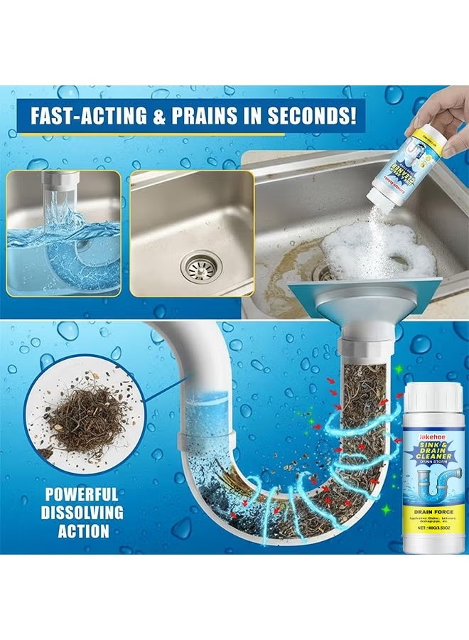 Jakehoe Sink & Drain Cleaner, Pipe Dredging Agent, Sewer Deodoriser Pipe Unblocker, Drain Clog Remover And Cleaner, Toilet, Kitchen, Bathroom Drain Cleaning Agent, Quick Unclogging Sewer Cleaner, Wild Tornado Sink And Drain Cleaner, 100ML - Image 4