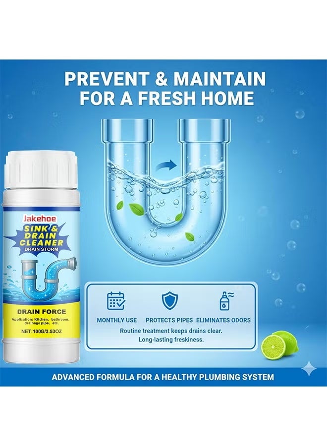 Jakehoe Sink & Drain Cleaner, Pipe Dredging Agent, Sewer Deodoriser Pipe Unblocker, Drain Clog Remover And Cleaner, Toilet, Kitchen, Bathroom Drain Cleaning Agent, Quick Unclogging Sewer Cleaner, Wild Tornado Sink And Drain Cleaner, 100ML - Image 5