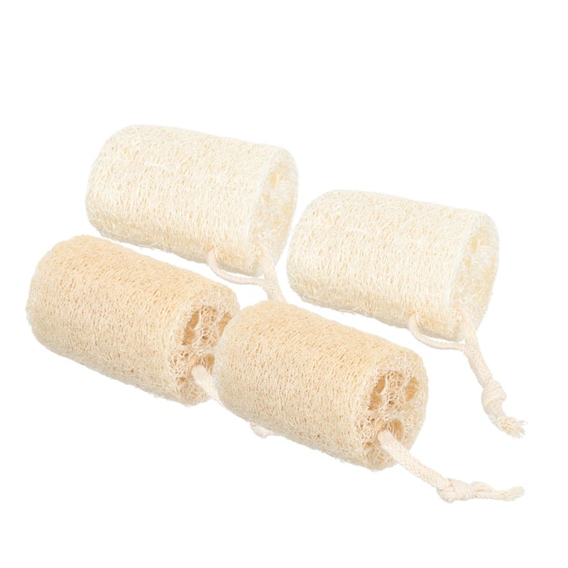 Exfoliating Dish Brush Set Of 4 Natural Loofah Sponges For Kitchen And Shower Cleaning Assorted Colors 8x5cm - Image 2