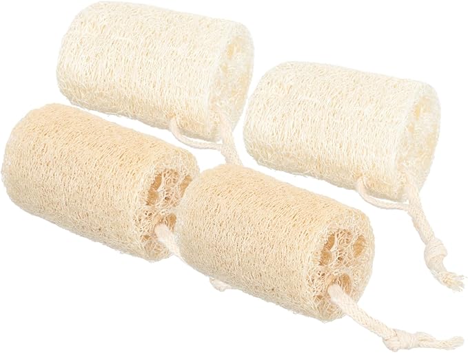 Exfoliating Dish Brush Set Of 4 Natural Loofah Sponges For Kitchen And Shower Cleaning Assorted Colors 8x5cm - Image 1