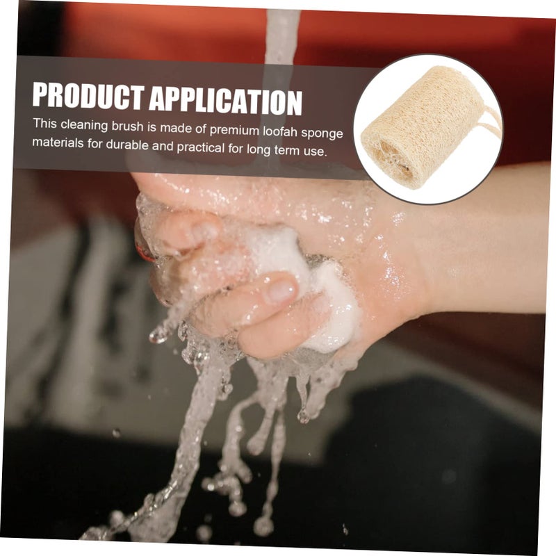 Exfoliating Dish Brush Set Of 4 Natural Loofah Sponges For Kitchen And Shower Cleaning Assorted Colors 8x5cm - Image 3