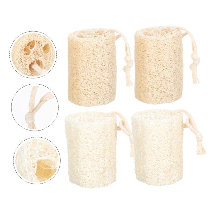 Exfoliating Dish Brush Set Of 4 Natural Loofah Sponges For Kitchen And Shower Cleaning Assorted Colors 8x5cm - Image 5