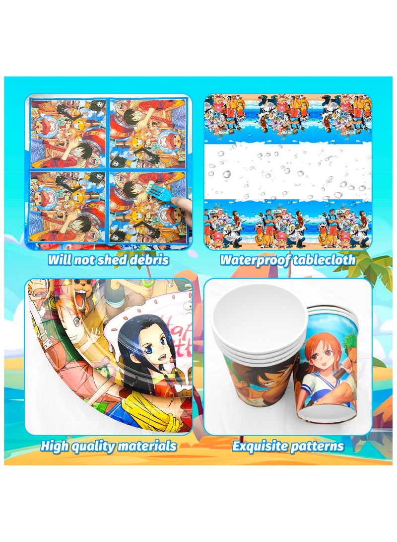FRUITFUL PARTY One Piece Birthday Party Decorations for 10 Guests, 117pcs One Piece Party Disposable Tableware Set - Image 4