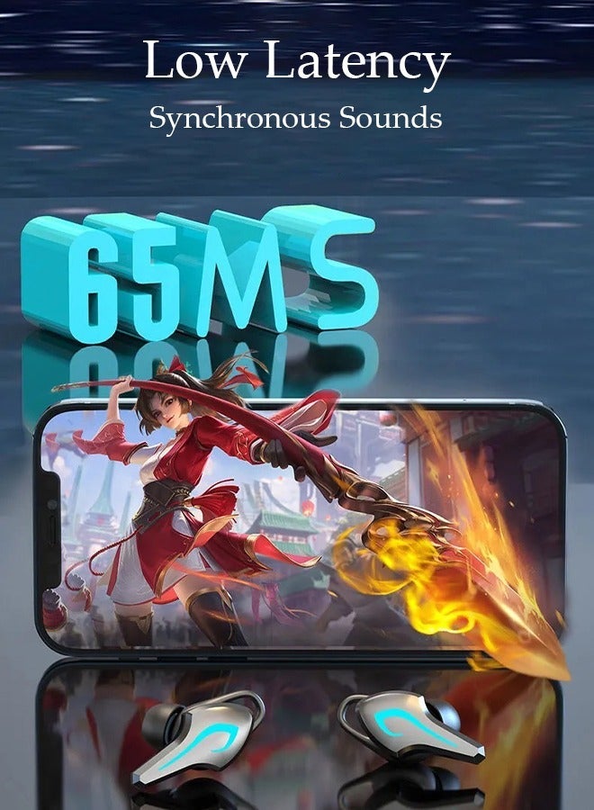 DUNISO Game Wireless Bluetooth 5.2 Headset High-End High Sound Quality in-Ear Binaural Noise Reduction with Charging Case for in-Ear Buds IPX5 Waterproof - Image 3