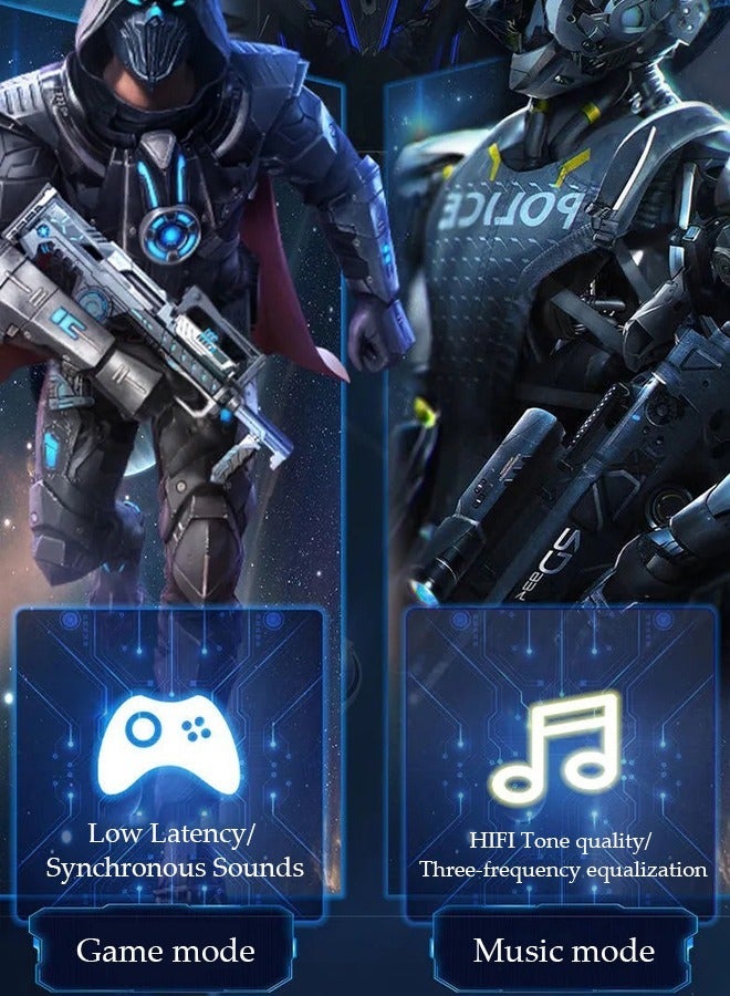 DUNISO Game Wireless Bluetooth 5.2 Headset High-End High Sound Quality in-Ear Binaural Noise Reduction with Charging Case for in-Ear Buds IPX5 Waterproof - Image 2