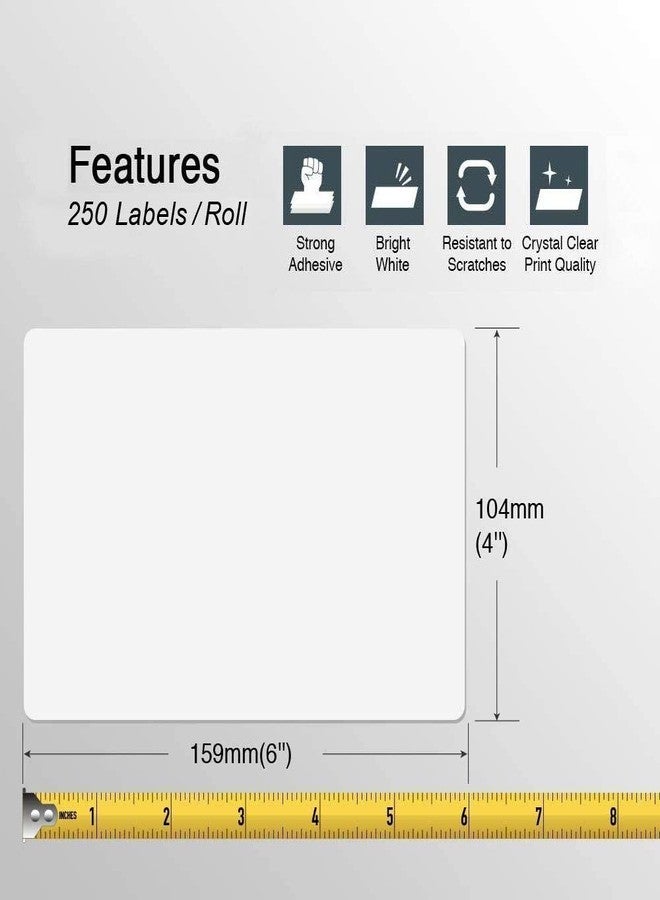 True-Ally Shipping Labels,Self Adhesive - Size 4x6 inches / 100 mm x 150 mm -2rolls of 250 Labels Each, Total 500 Labels-Compatible with TSC, Zebra, Rollo & Other Direct Thermal Label Printers. - Image 5