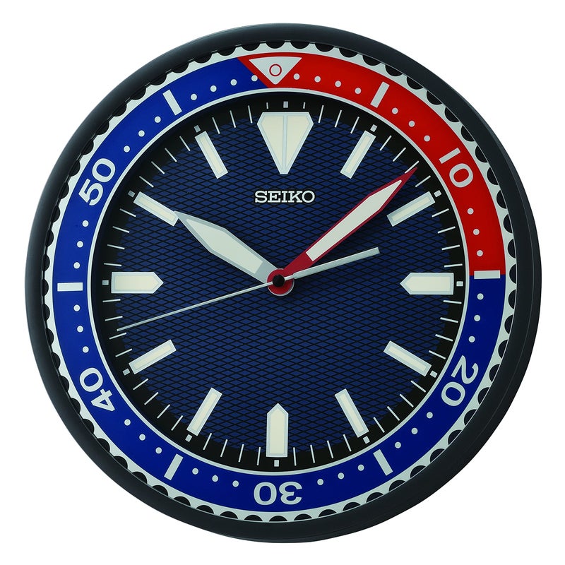 Seiko Plastic Elegant Round Analog Lumibrite Diver Watch Design Wall Clock for Living Room Bedroom Home Office Decor Gifts with Sweep Move (Size: 30 X 4.5 X 30 Cm | Color: Black | 950 Gram) Qxa791J - Image 4