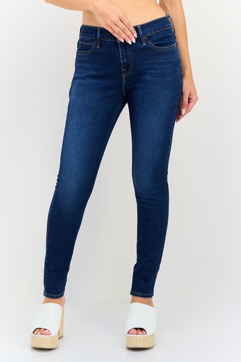 Levi's Women Skinny Fit Washed Stretchable Jeans, Navy - Image 1